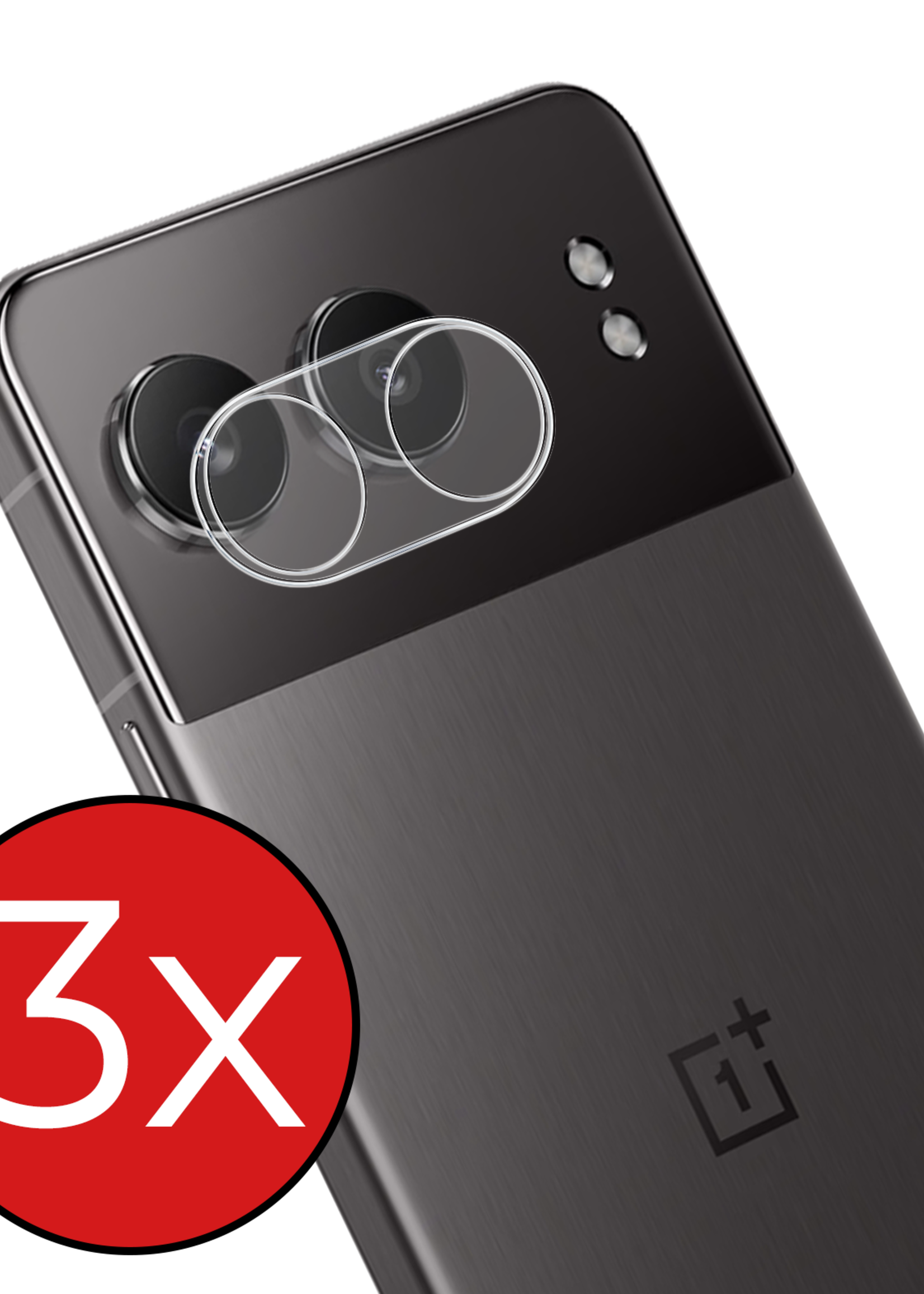 BTH Screenprotector Geschikt voor OnePlus Nord 4 Camera Lens Screenprotector Glas - Screenprotector Geschikt voor OnePlus Nord 4 Screenprotector Camera Protector Gehard Glas - 3 PACK