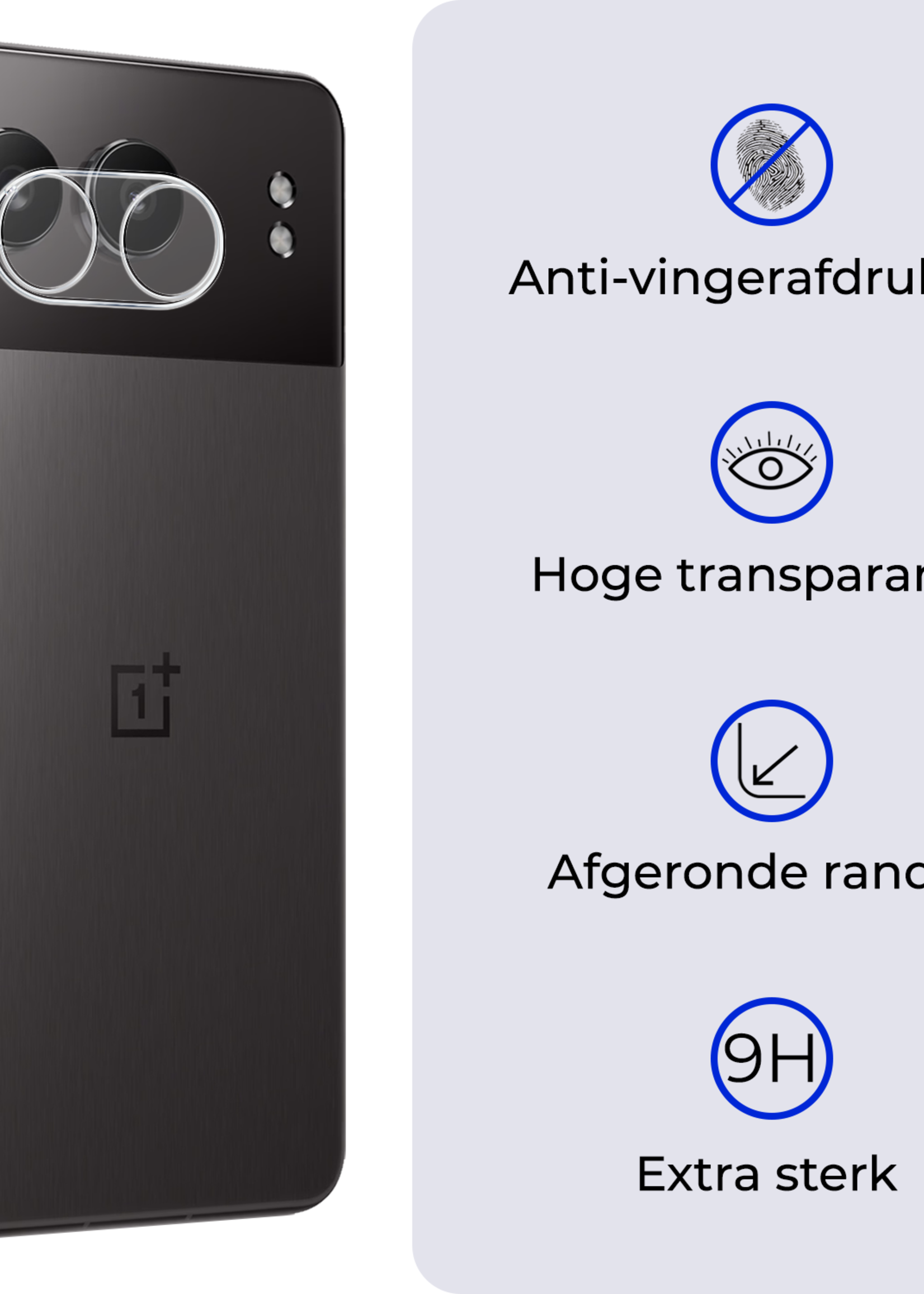 BTH Screenprotector Geschikt voor OnePlus Nord 4 Camera Lens Screenprotector Glas - Screenprotector Geschikt voor OnePlus Nord 4 Screenprotector Camera Protector Gehard Glas - 3 PACK