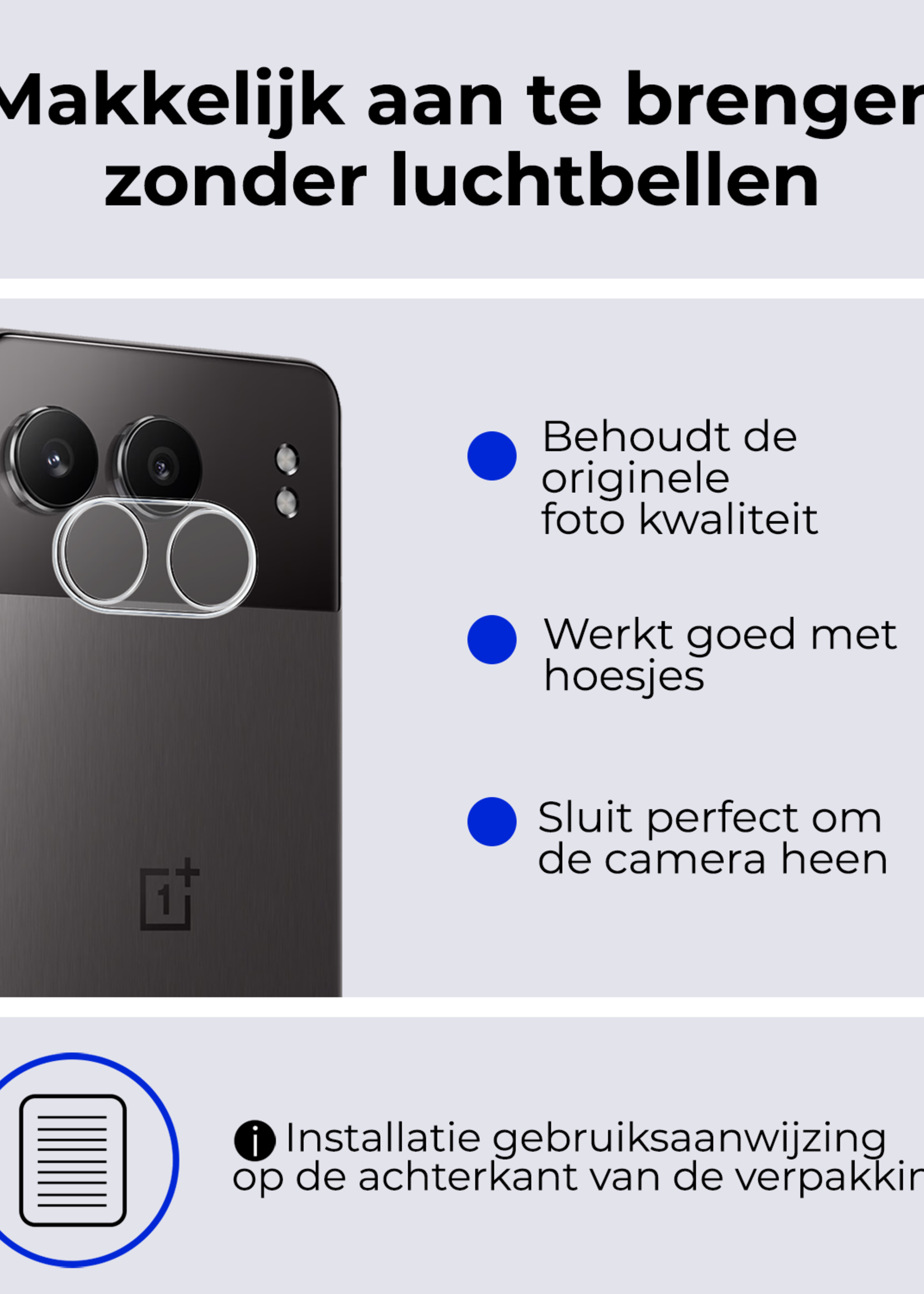 BTH Screenprotector Geschikt voor OnePlus Nord 4 Camera Lens Screenprotector Glas - Screenprotector Geschikt voor OnePlus Nord 4 Screenprotector Camera Protector Gehard Glas - 3 PACK