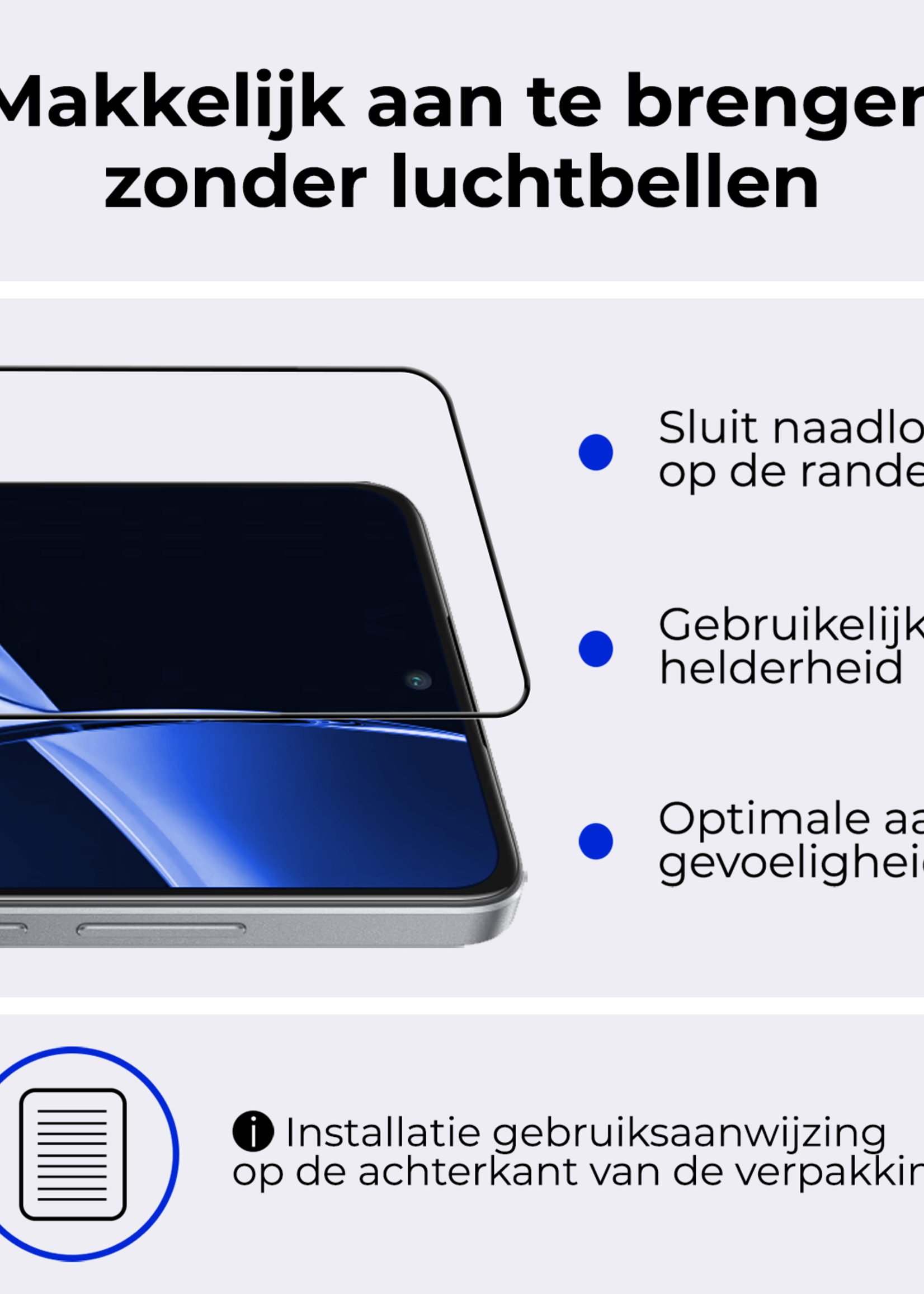 BTH Screenprotector Geschikt voor OnePlus Nord CE4 Lite Screenprotector Glas Gehard Tempered Glass Full Cover - Screenprotector Geschikt voor OnePlus Nord CE4 Lite Screen Protector Screen Cover - 3 PACK