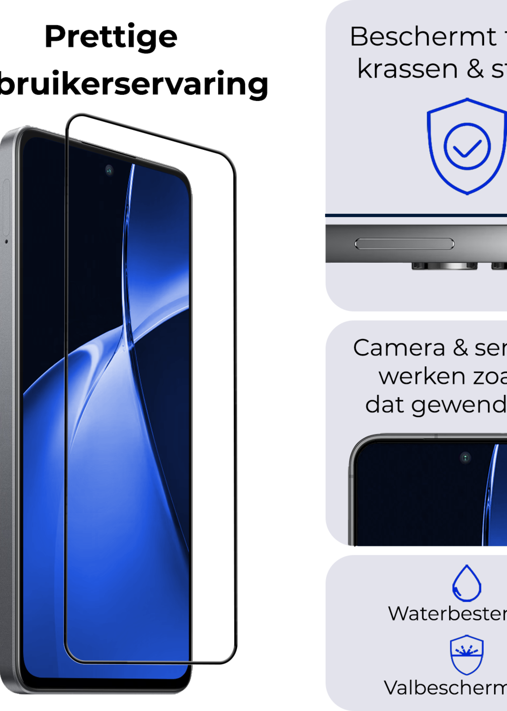 BTH Screenprotector Geschikt voor OnePlus Nord CE4 Lite Screenprotector Glas Gehard Tempered Glass Full Cover - Screenprotector Geschikt voor OnePlus Nord CE4 Lite Screen Protector Screen Cover - 3 PACK