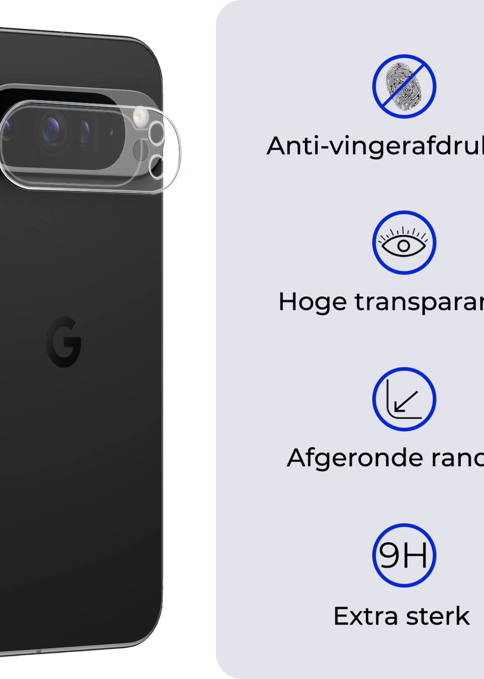 BTH Screenprotector Geschikt voor Google Pixel 9 Pro XL Camera Lens Screenprotector Glas - Screenprotector Geschikt voor Google Pixel 9 Pro XL Screenprotector Camera Protector Gehard Glas