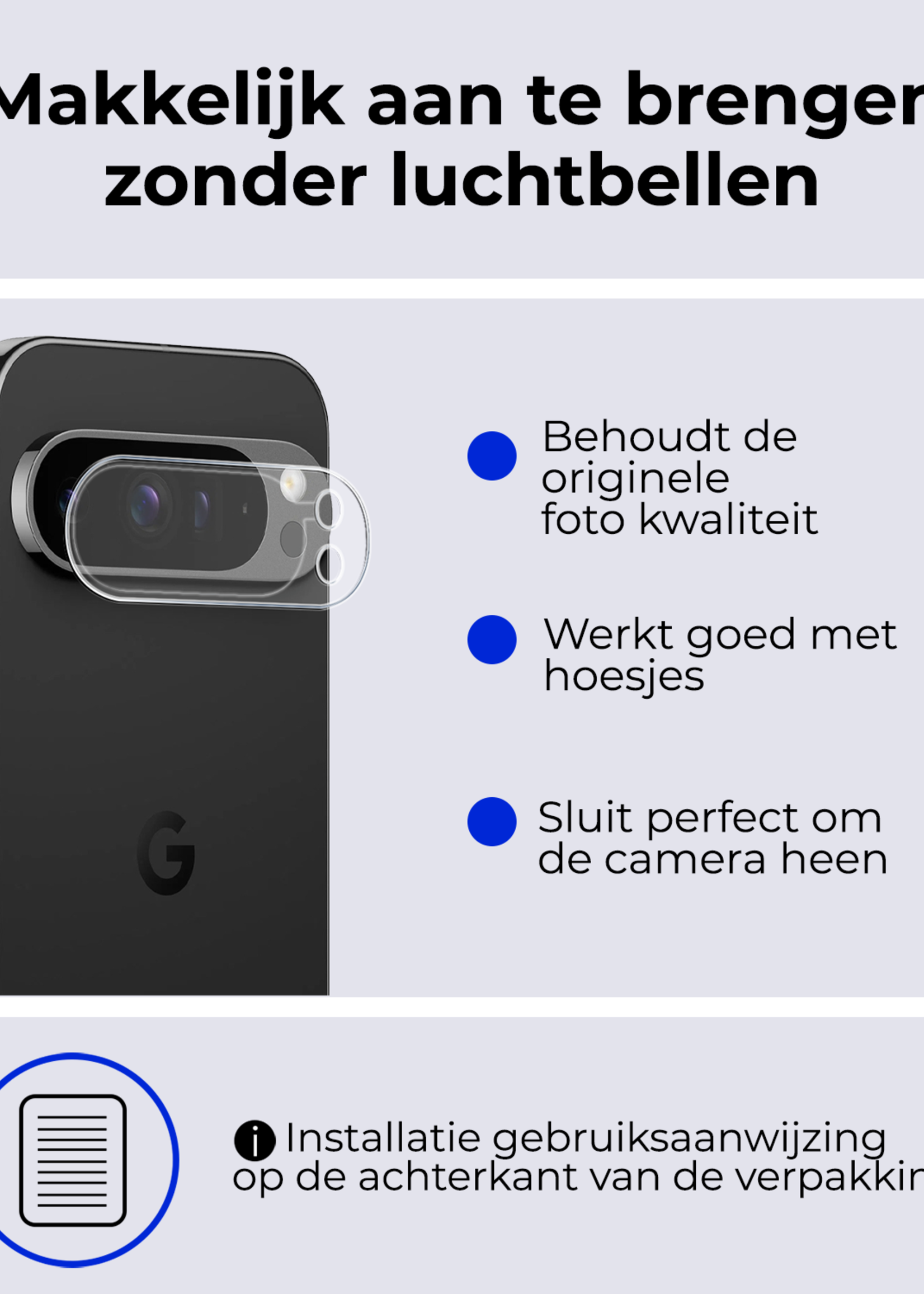 BTH Screenprotector Geschikt voor Google Pixel 9 Pro XL Camera Lens Screenprotector Glas - Screenprotector Geschikt voor Google Pixel 9 Pro XL Screenprotector Camera Protector Gehard Glas