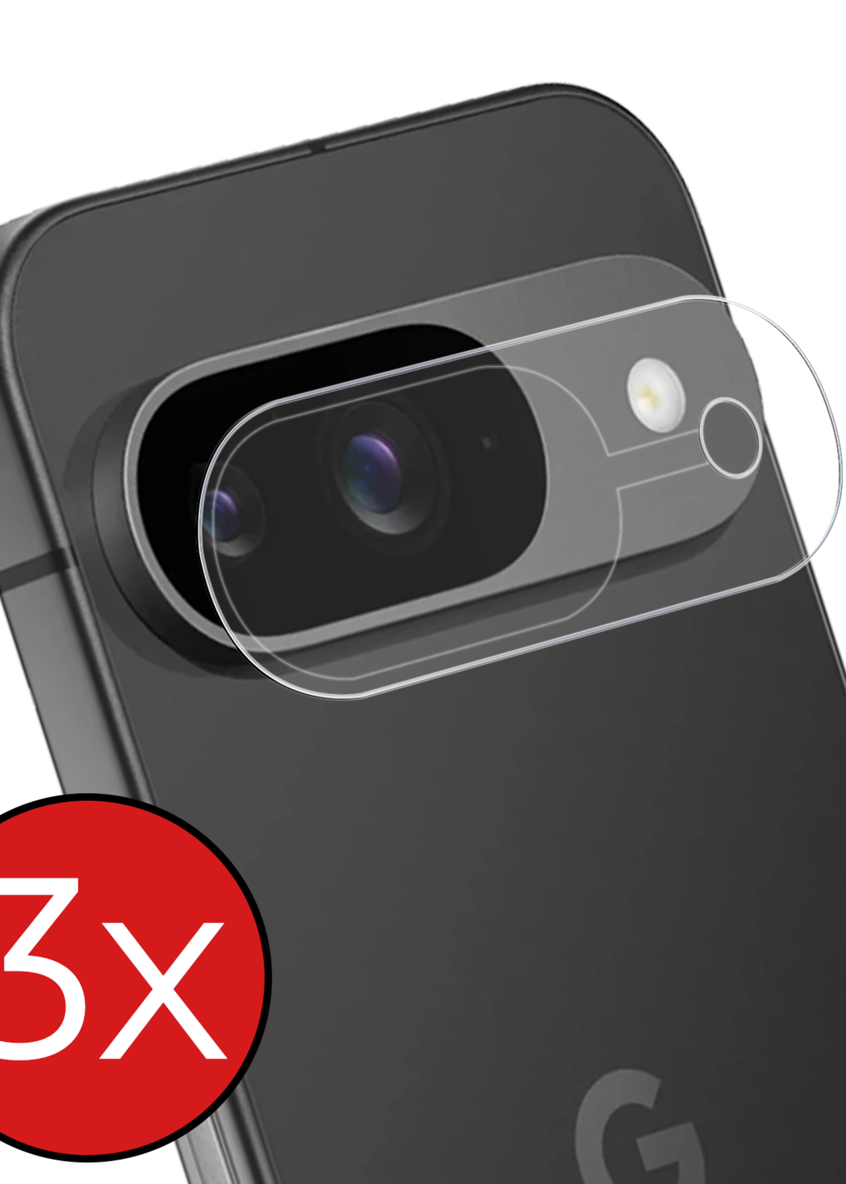 BTH Screenprotector Geschikt voor Google Pixel 9 Camera Lens Screenprotector Glas - Screenprotector Geschikt voor Google Pixel 9 Screenprotector Camera Protector Gehard Glas - 3 PACK