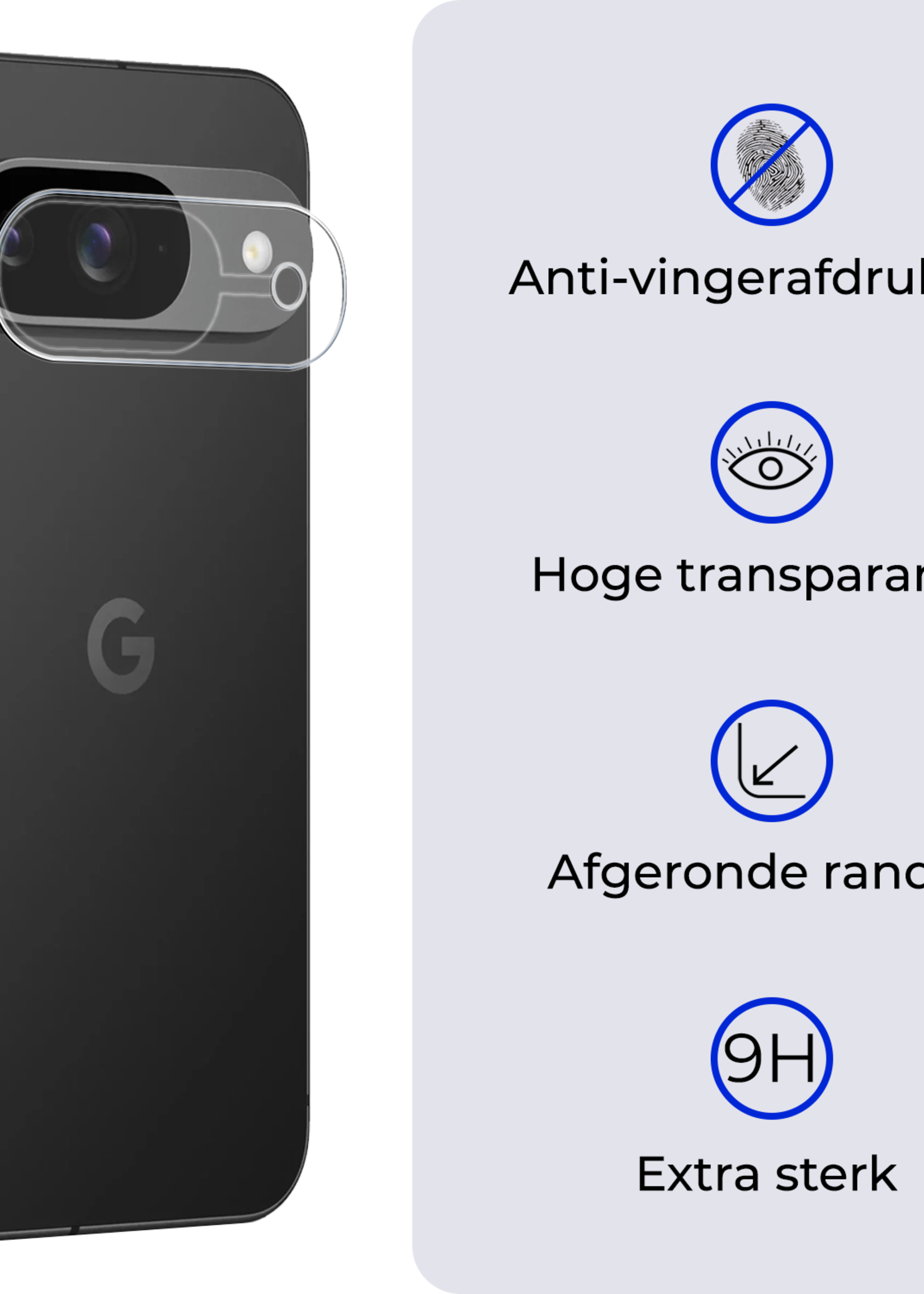 BTH Screenprotector Geschikt voor Google Pixel 9 Camera Lens Screenprotector Glas - Screenprotector Geschikt voor Google Pixel 9 Screenprotector Camera Protector Gehard Glas - 3 PACK