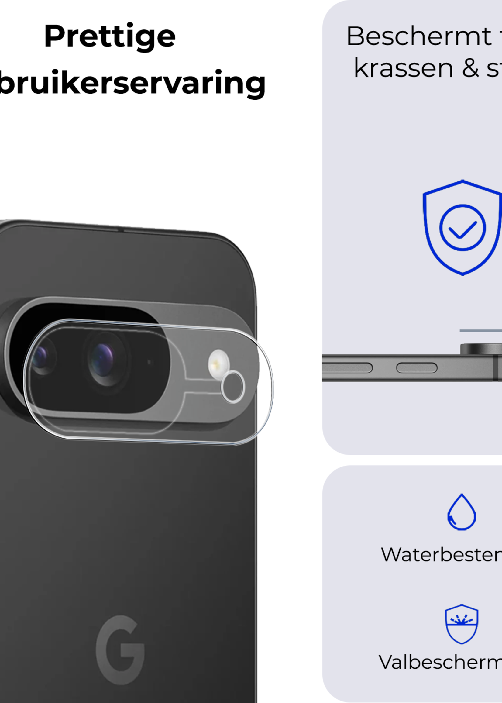 BTH Screenprotector Geschikt voor Google Pixel 9 Camera Lens Screenprotector Glas - Screenprotector Geschikt voor Google Pixel 9 Screenprotector Camera Protector Gehard Glas - 3 PACK