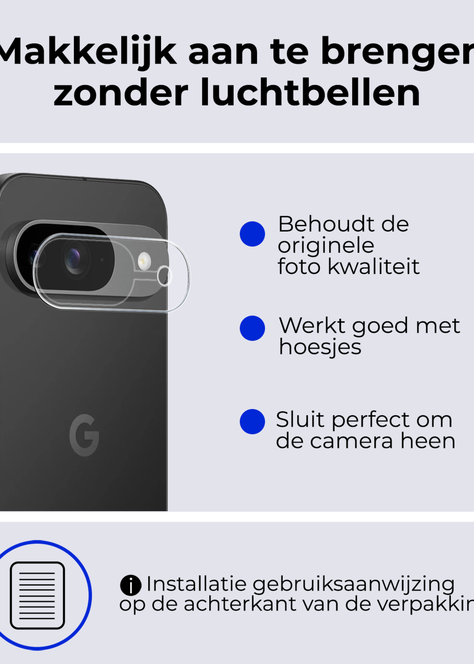 BTH Screenprotector Geschikt voor Google Pixel 9 Camera Lens Screenprotector Glas - Screenprotector Geschikt voor Google Pixel 9 Screenprotector Camera Protector Gehard Glas - 2 PACK