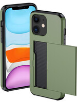 BTH BTH iPhone 11 Hoesje Pashouder Hard - Donker Groen