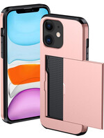 BTH BTH iPhone 11 Hoesje Pashouder Hard - Rosé Goud