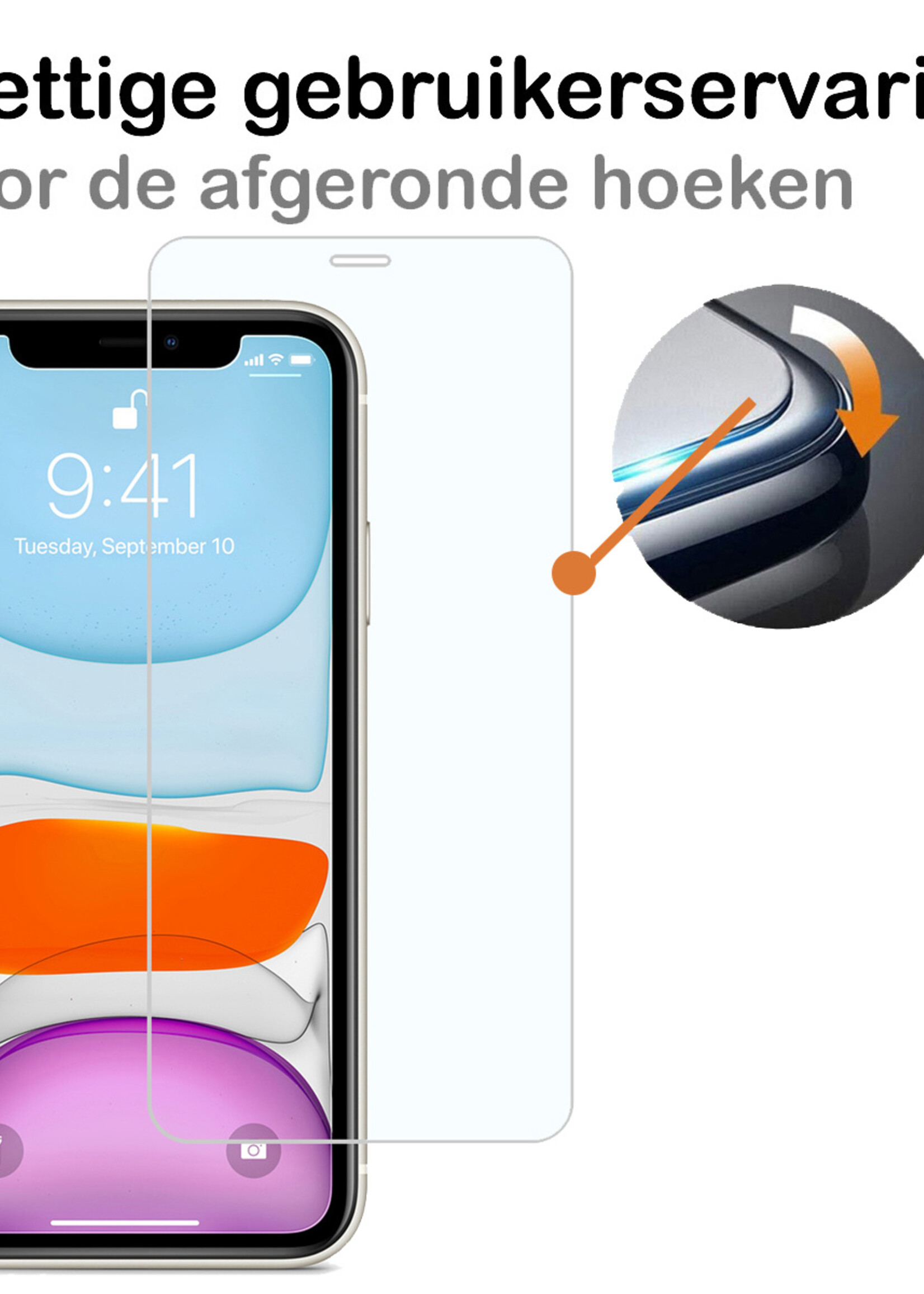 BTH Hoesje Geschikt voor iPhone 11 Hoesje Met Pasjeshouder Hard Case Met Kaarthouder Met 2x Screenprotector - Hoes Geschikt voor iPhone 11 Hoesje Shock Proof Case - Grijs