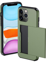 BTH BTH iPhone 11 Pro Max Hoesje Pashouder Hard - Donker Groen