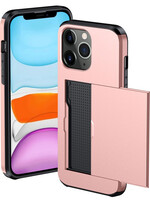 BTH BTH iPhone 11 Pro Max Hoesje Pashouder Hard - Rosé Goud