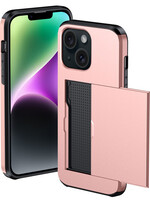 BTH BTH iPhone 14 Hoesje Pashouder Hard - Rosé Goud