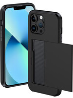 BTH BTH iPhone 14 Pro Max Hoesje Pashouder Hard - Zwart