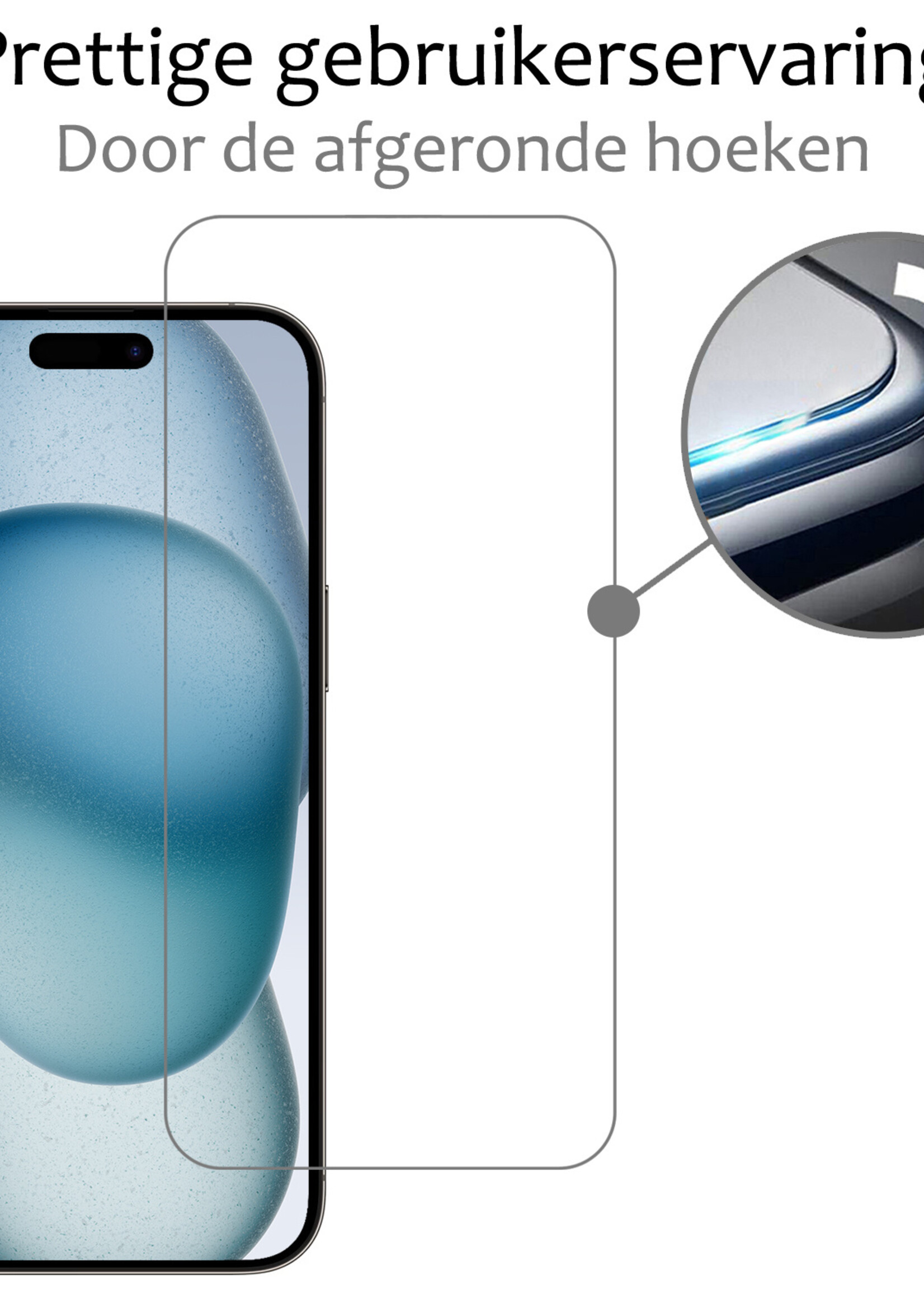 BTH Hoesje Geschikt voor iPhone 15 Hoesje Met Pasjeshouder Hard Case Met Kaarthouder Met 2x Screenprotector - Hoes Geschikt voor iPhone 15 Hoesje Shock Proof Case - Grijs