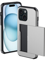 BTH BTH iPhone 15 Plus Hoesje Pashouder Hard - Grijs