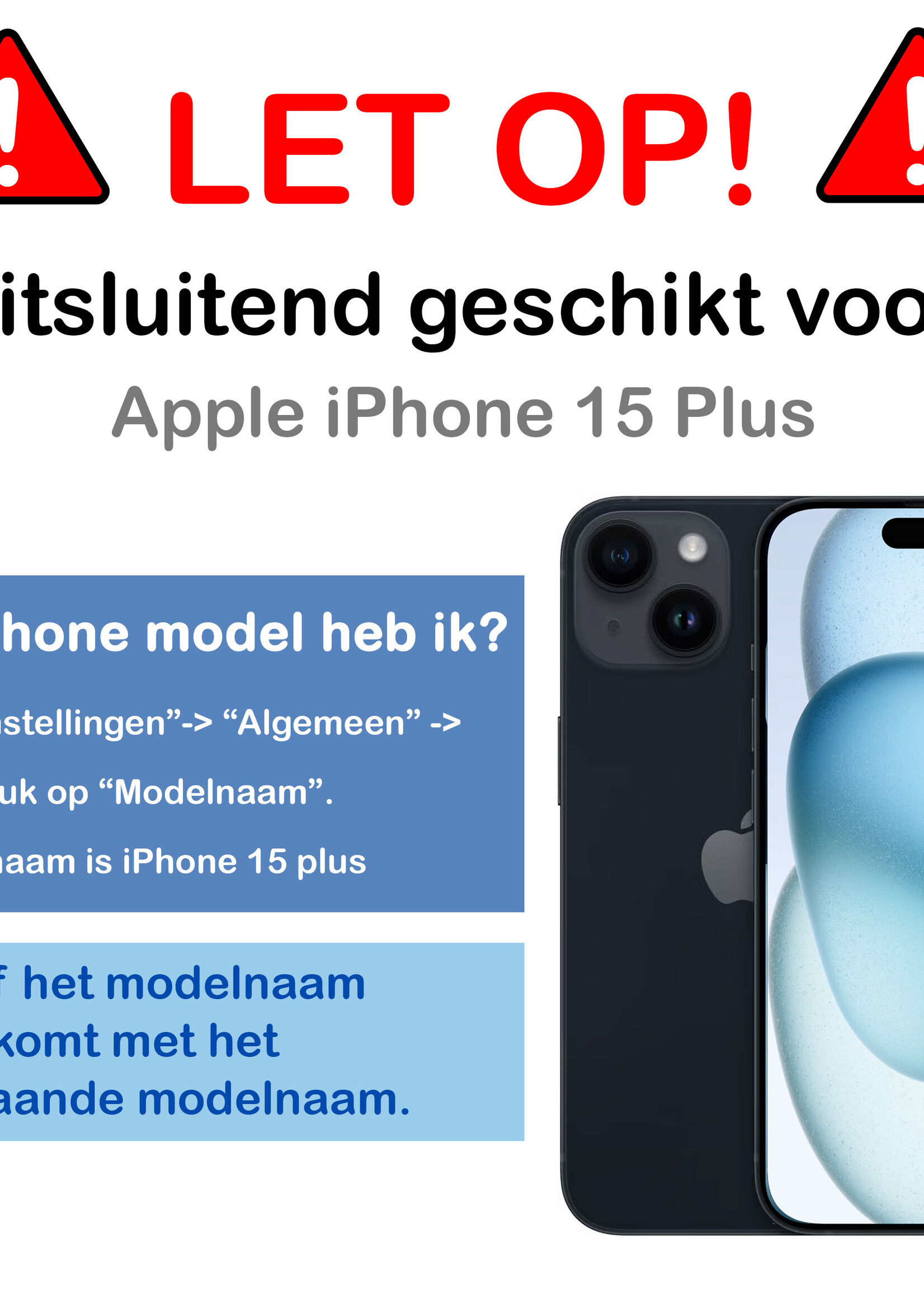 BTH Hoesje Geschikt voor iPhone 15 Plus Hoesje Met Pasjeshouder Hard Case Met Kaarthouder Met Screenprotector - Hoes Geschikt voor iPhone 15 Plus Hoesje Shock Proof Case - Zwart