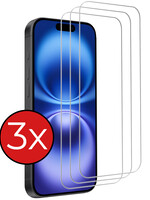 BTH BTH iPhone 16 Screenprotector Glas Met Dichte Notch - 3 PACK