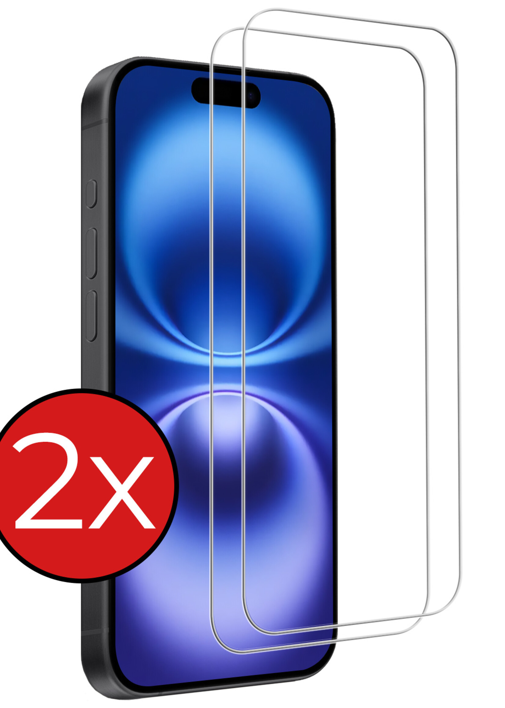 BTH Screenprotector Geschikt voor iPhone 16 Plus Screenprotector Glas Gehard Met Dichte Notch - Screenprotector Geschikt voor iPhone 16 Plus Screen Protector Glas Tempered Glass - 2 PACK