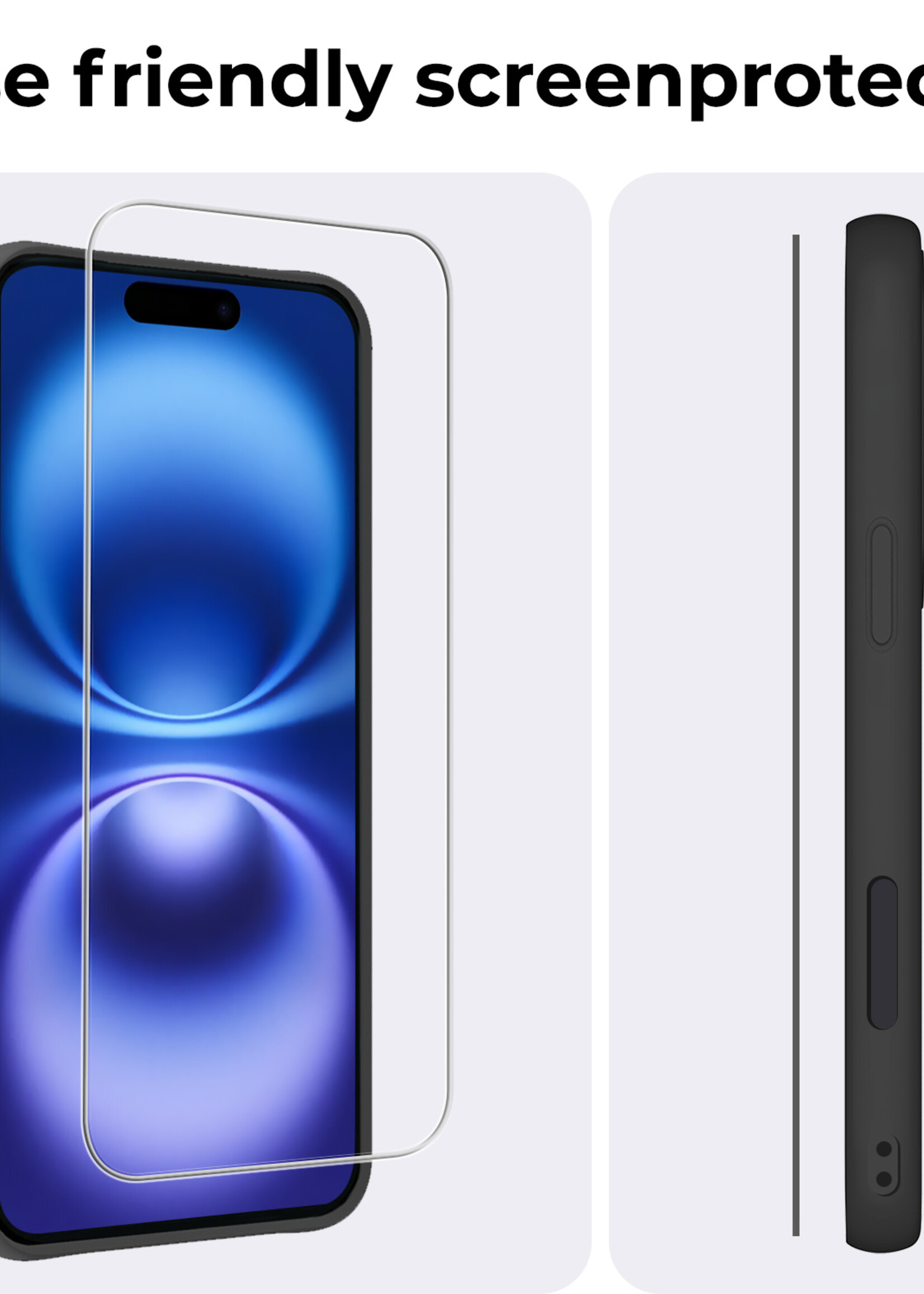 BTH Screenprotector Geschikt voor iPhone 16 Plus Screenprotector Glas Gehard Met Dichte Notch - Screenprotector Geschikt voor iPhone 16 Plus Screen Protector Glas Tempered Glass - 2 PACK