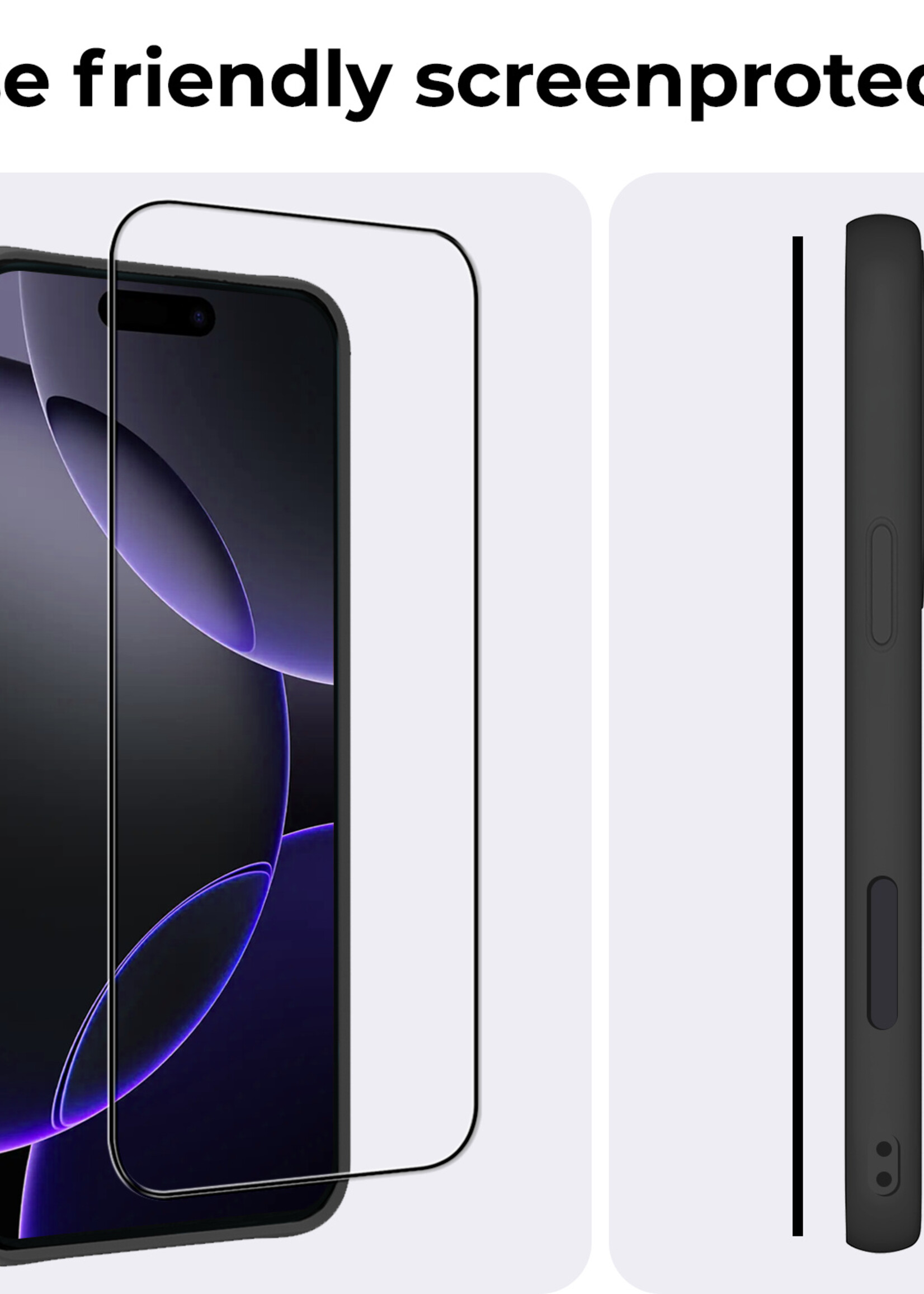 BTH Screenprotector Geschikt voor iPhone 16 Pro Screenprotector Glas Gehard Tempered Glass Full Cover - Screenprotector Geschikt voor iPhone 16 Pro Screen Protector Screen Cover - 2 PACK