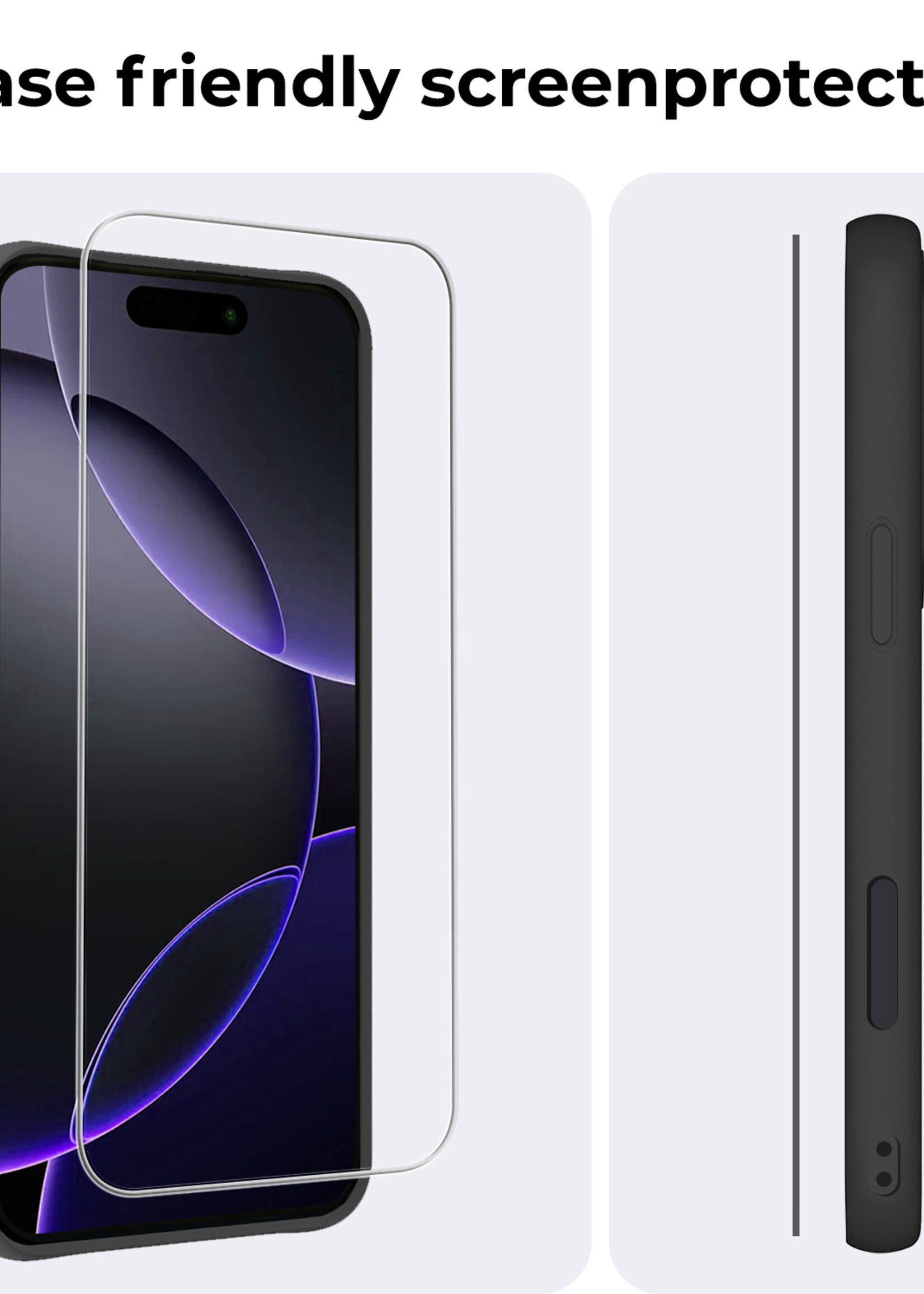 BTH Screenprotector Geschikt voor iPhone 16 Pro Screenprotector Met Montage Frame Glas Gehard Tempered Glass - Screenprotector Geschikt voor iPhone 16 Pro Screen Protector Met Installatietool - 3 PACK