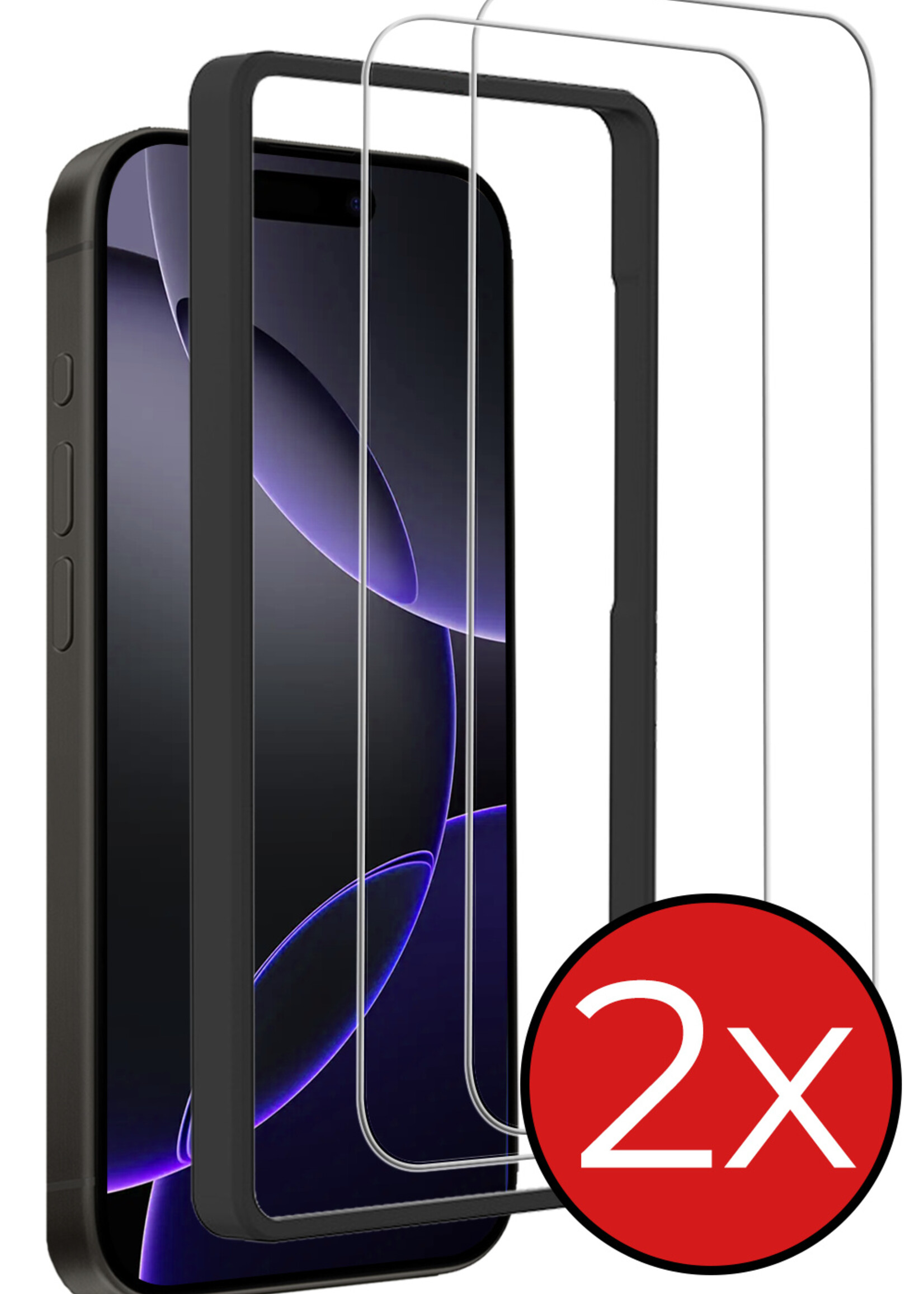 BTH Screenprotector Geschikt voor iPhone 16 Pro Max Screenprotector Met Montage Frame Glas Gehard Tempered Glass - Screenprotector Geschikt voor iPhone 16 Pro Max Screen Protector Met Installatietool - 2 PACK