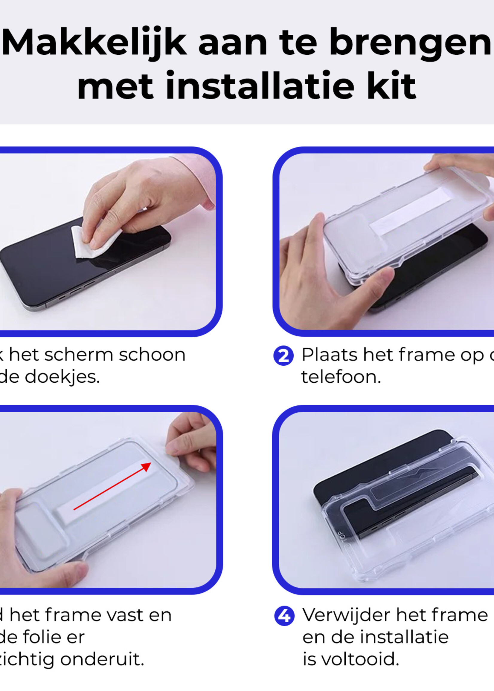 BTH Screenprotector Geschikt voor iPhone 16 Plus Screenprotector Met Uitlijningstool Flexibel Glas Full Cover - Screenprotector Geschikt voor iPhone 16 Plus Screen Protector Met Installatie Kit - 3 PACK