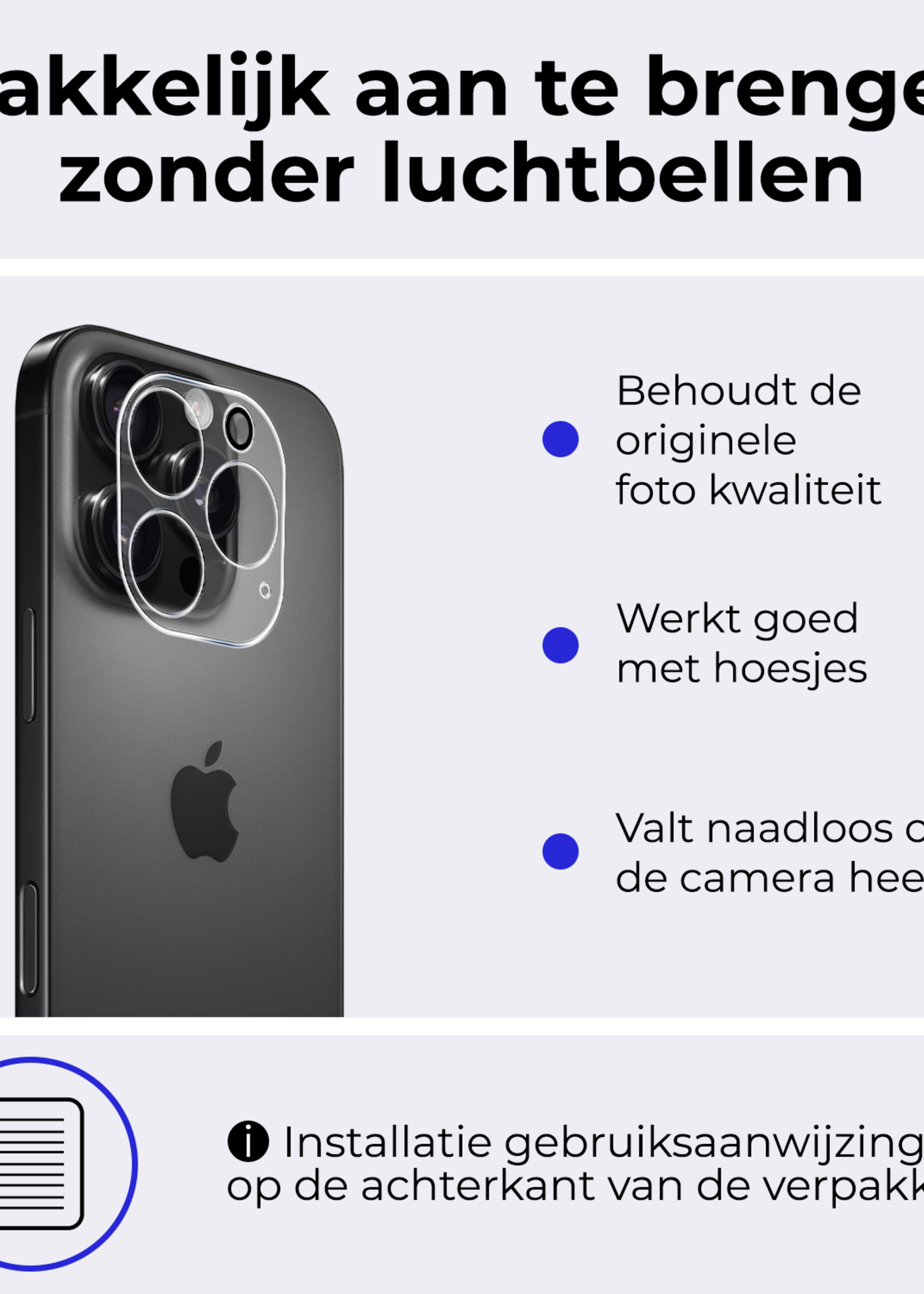 BTH Screenprotector Geschikt voor iPhone 16 Pro Camera Lens Screenprotector Glas - Screenprotector Geschikt voor iPhone 16 Pro Screenprotector Camera Protector Gehard Glas