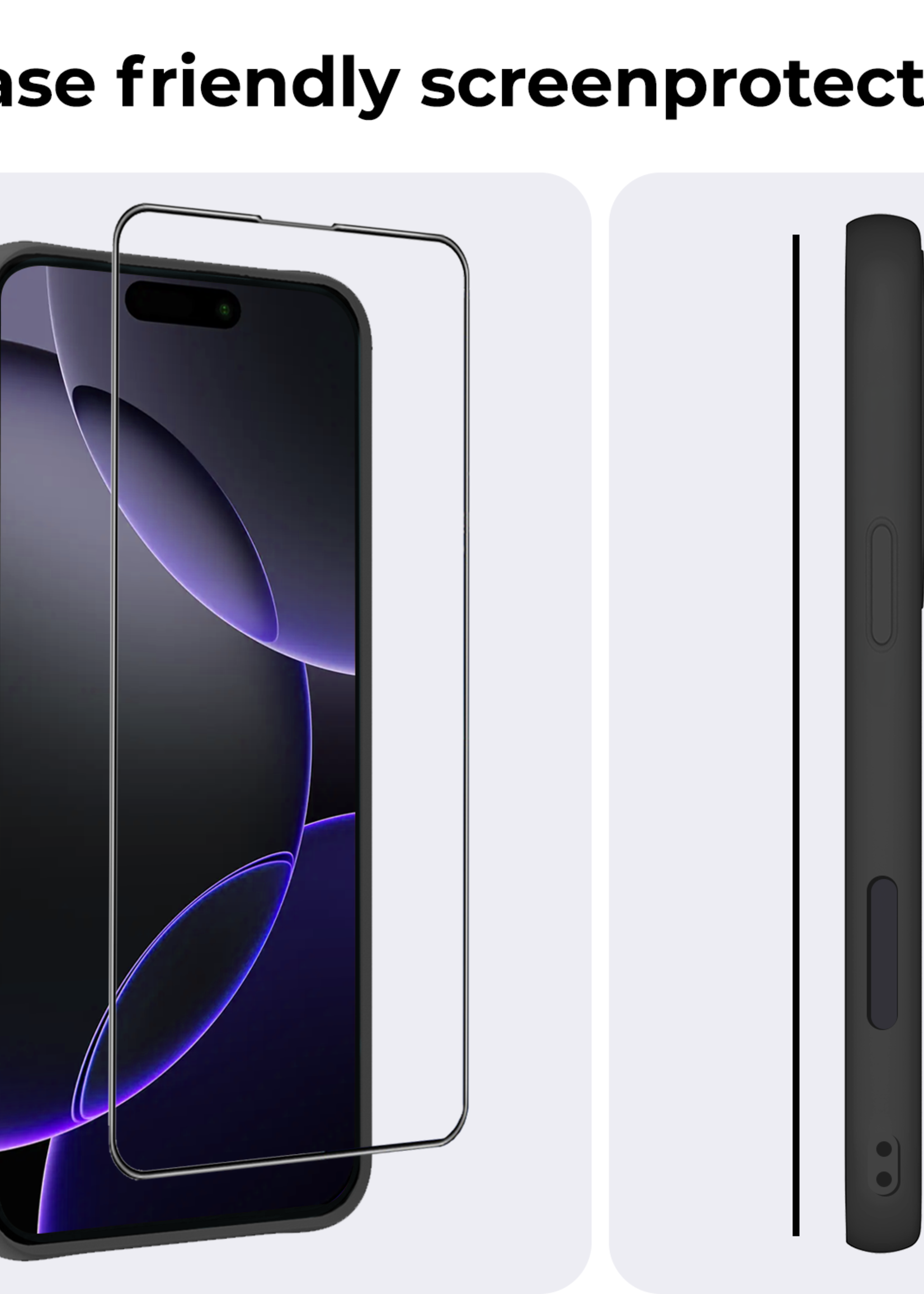 BTH Screenprotector Geschikt voor iPhone 16 Pro Screenprotector Met Uitlijningstool Flexibel Glas Full Cover - Screenprotector Geschikt voor iPhone 16 Pro Screen Protector Met Installatie Kit