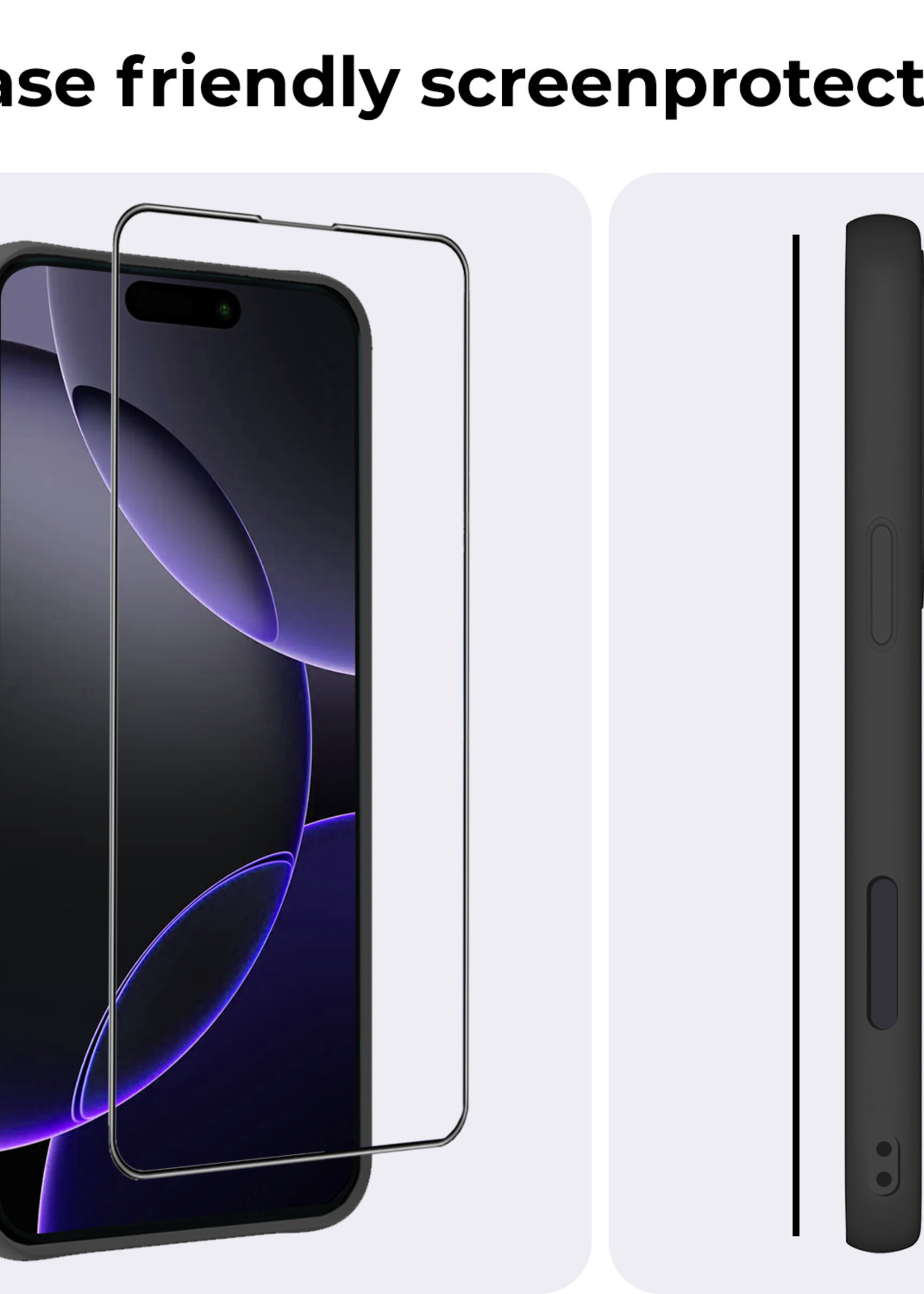 BTH Screenprotector Geschikt voor iPhone 16 Pro Max Screenprotector Met Uitlijningstool Flexibel Glas Full Cover - Screenprotector Geschikt voor iPhone 16 Pro Max Screen Protector Met Installatie Kit