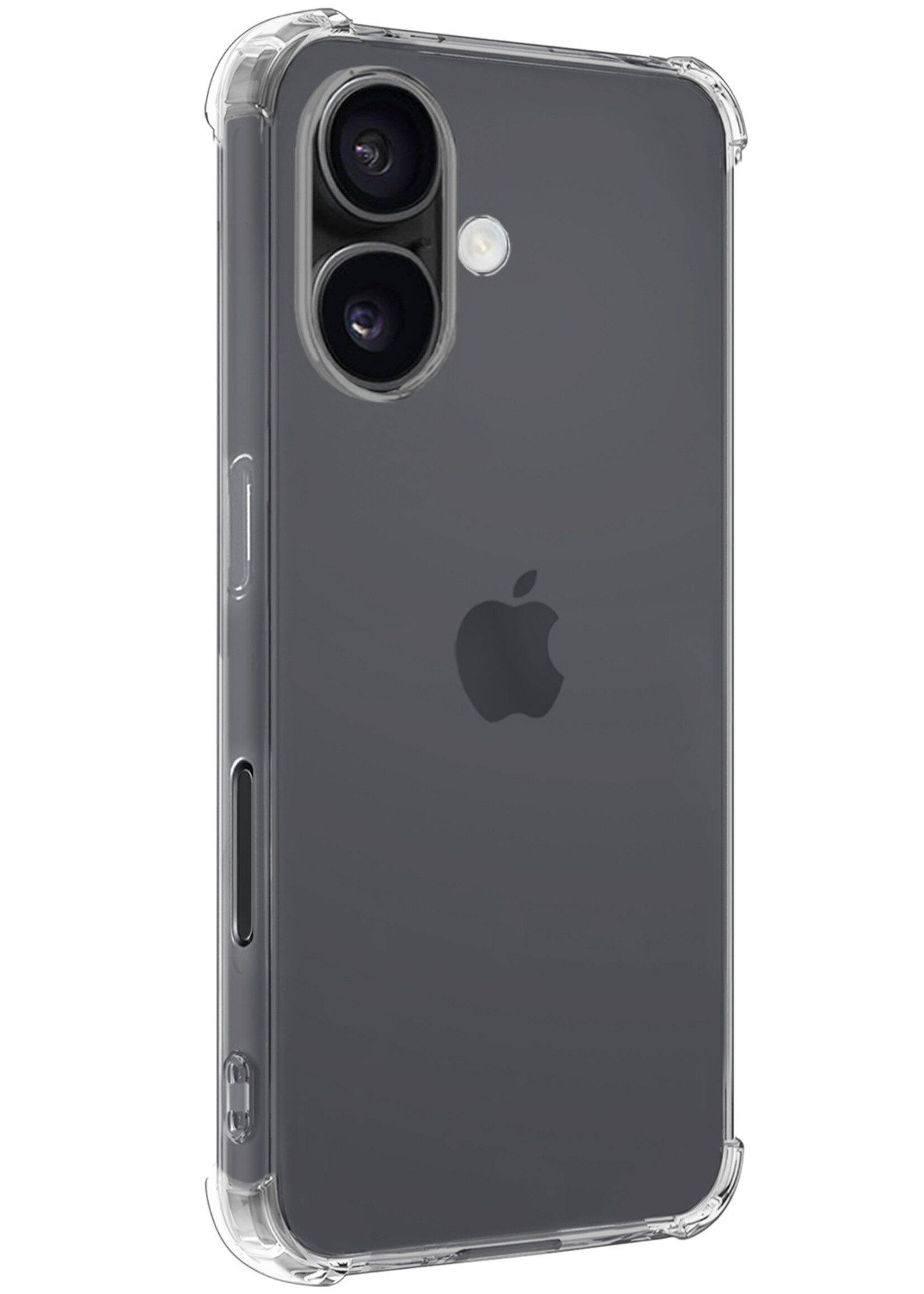 BTH Hoesje Geschikt voor iPhone 16 Hoesje Siliconen Shock Proof Case Hoes - Hoes Geschikt voor iPhone 16 Hoes Cover Case Shockproof - Transparant - 2 PACK