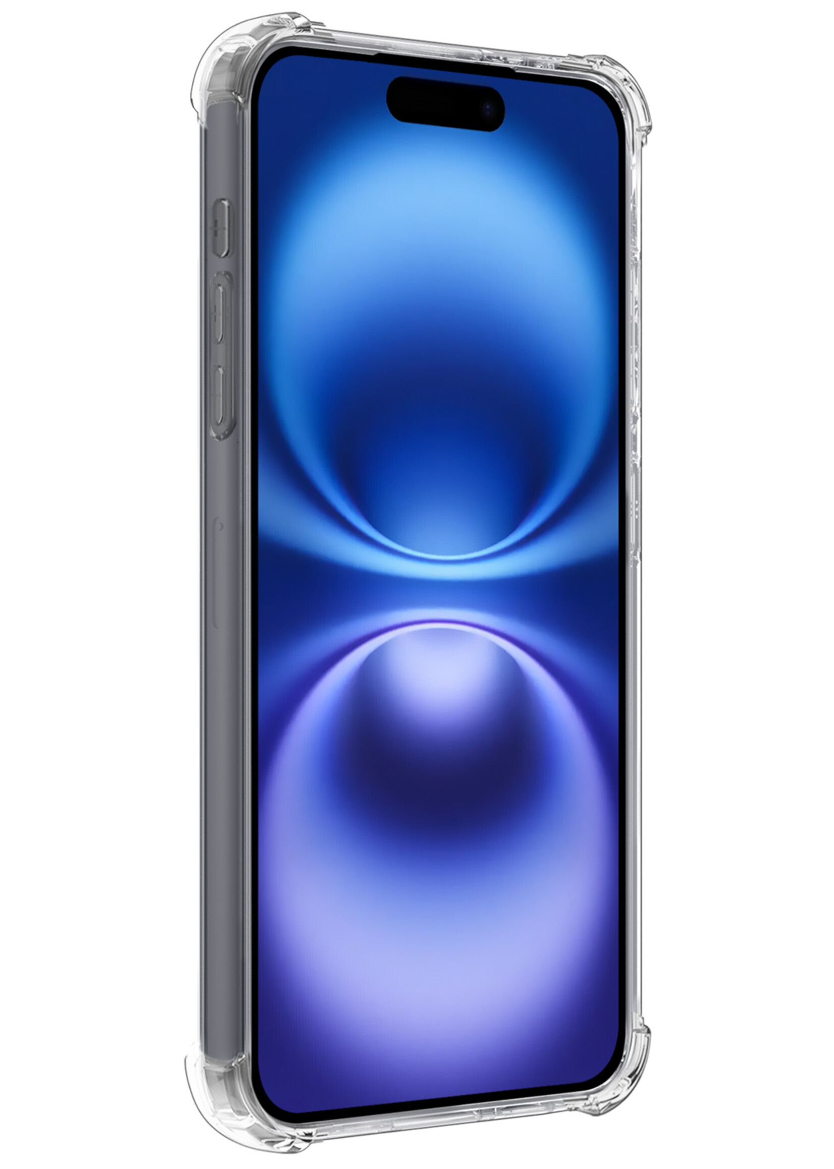 BTH Hoesje Geschikt voor iPhone 16 Plus Hoesje Siliconen Shock Proof Case Hoes - Hoes Geschikt voor iPhone 16 Plus Hoes Cover Case Shockproof - Transparant - 2 PACK