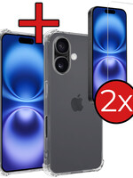 BTH BTH iPhone 16 Plus Hoesje Shockproof Met 2x Screenprotector Met Dichte Notch