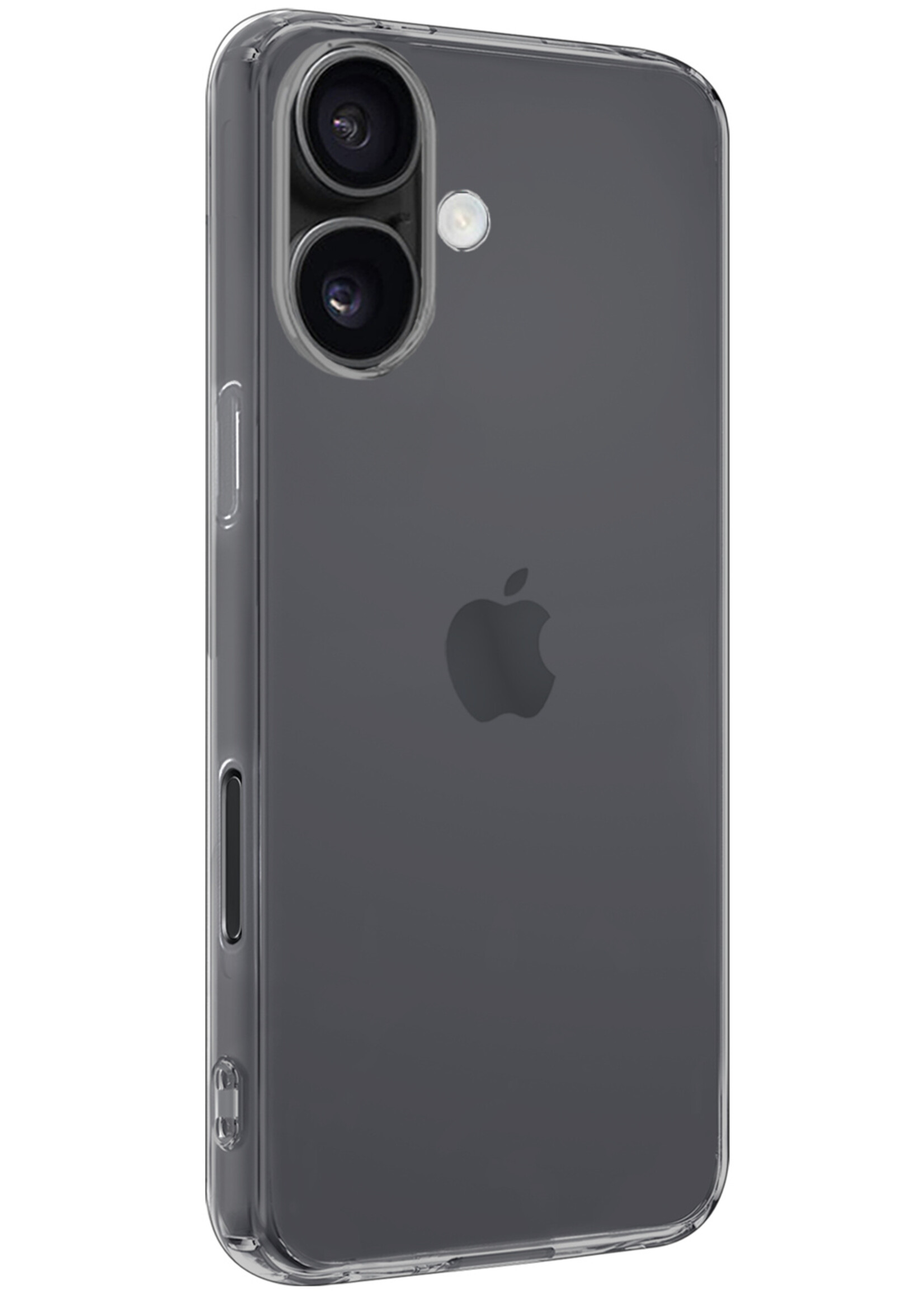 BTH Hoesje Geschikt voor iPhone 16 Hoesje Siliconen Case Hoes Met Screenprotector - Hoes Geschikt voor iPhone 16 Hoes Cover Case - Transparant