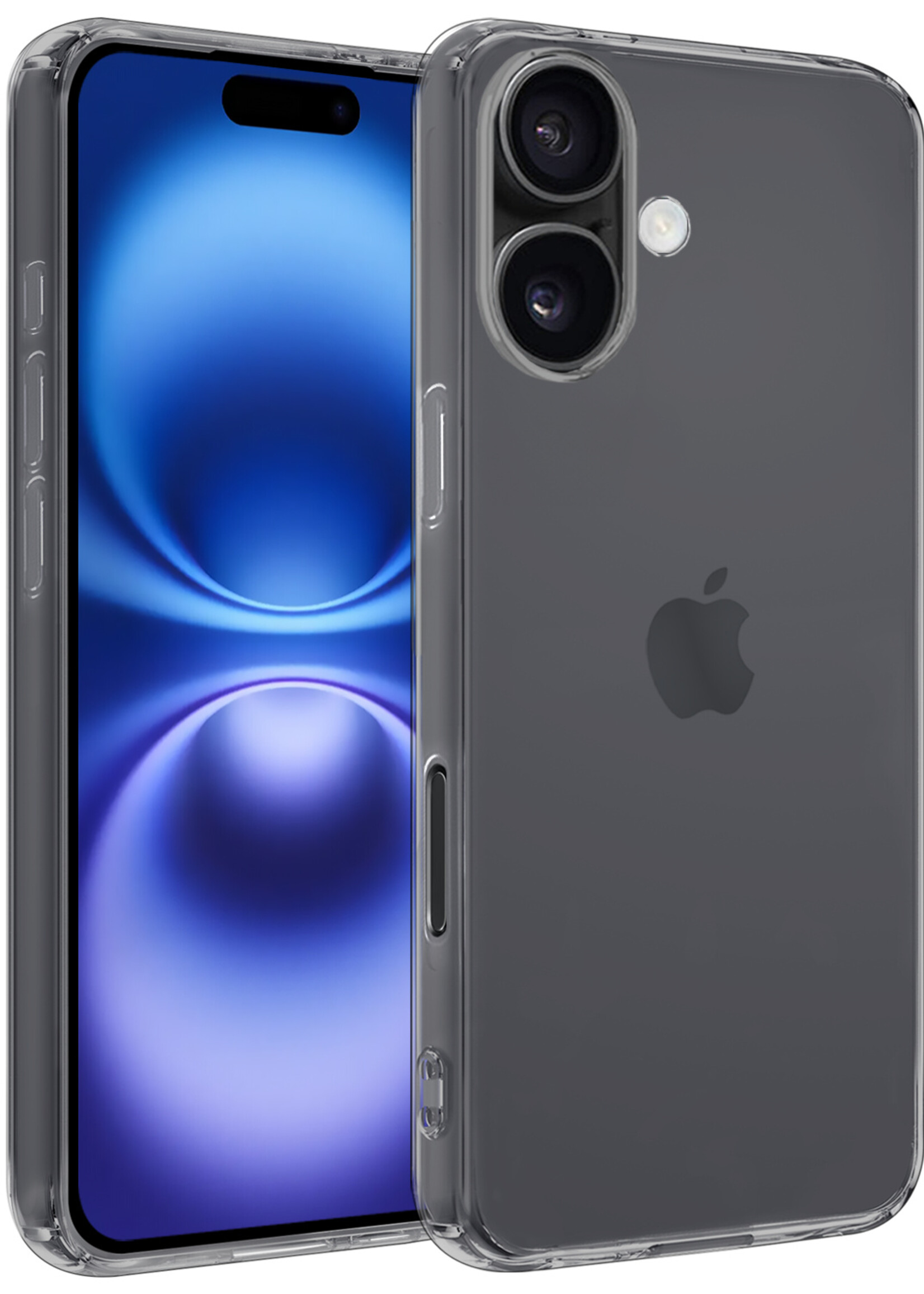 BTH Hoesje Geschikt voor iPhone 16 Plus Hoesje Siliconen Case Hoes - Hoes Geschikt voor iPhone 16 Plus Hoes Cover Case - Transparant