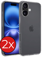BTH BTH iPhone 16 Plus Hoesje Siliconen - Transparant - 2 PACK