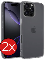 BTH BTH iPhone 16 Pro Hoesje Siliconen - Transparant - 2 PACK