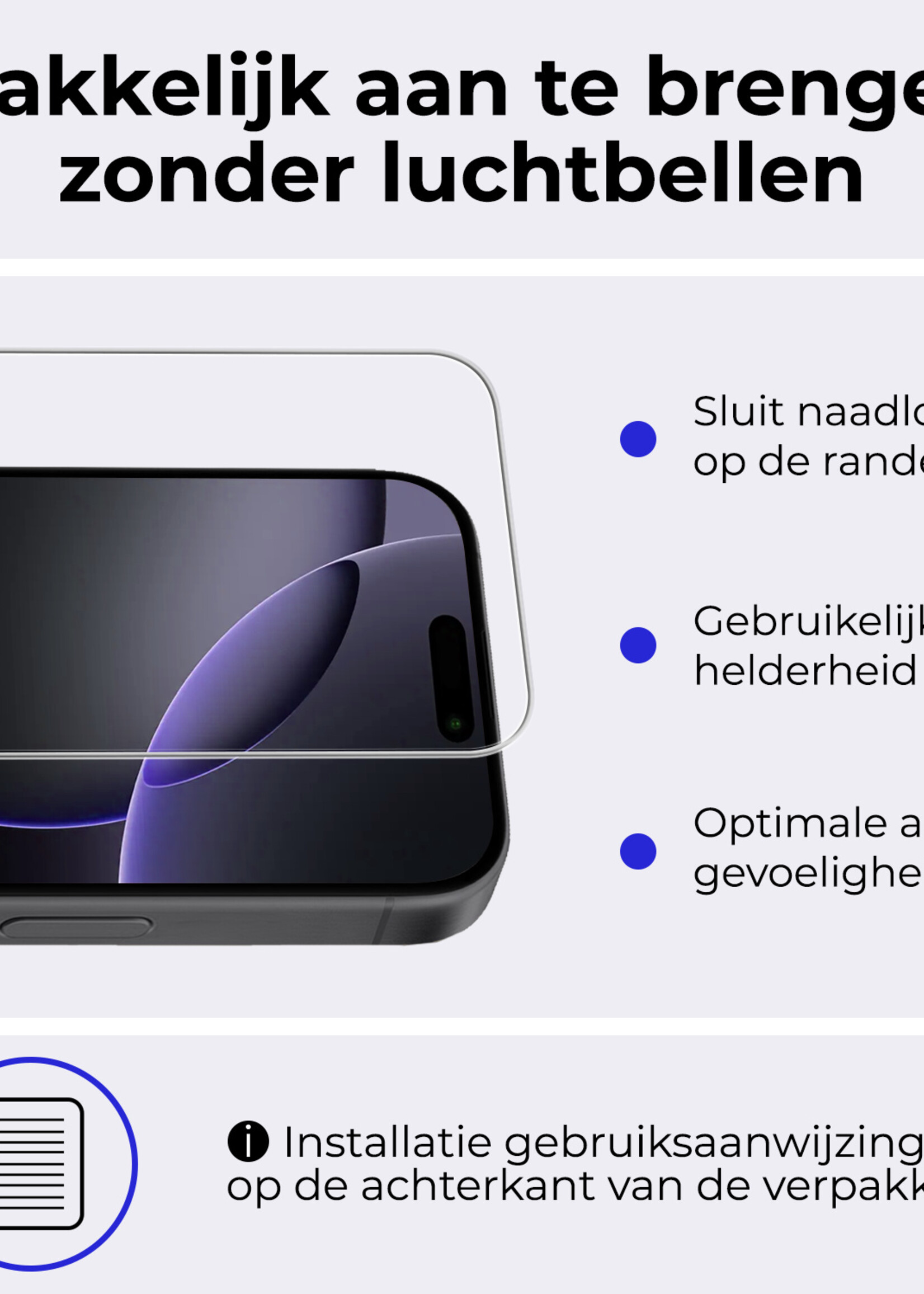 BTH Hoesje Geschikt voor iPhone 16 Pro Hoesje Siliconen Case Hoes Met 2x Screenprotector - Hoes Geschikt voor iPhone 16 Pro Hoes Cover Case - Transparant