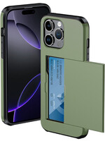BTH BTH iPhone 16 Pro Hoesje Pashouder Hard - Donker Groen