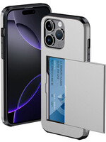 BTH BTH iPhone 16 Pro Max Hoesje Pashouder Hard - Grijs