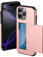 BTH BTH iPhone 16 Pro Max Hoesje Pashouder Hard - Rosé Goud
