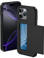 BTH BTH iPhone 16 Pro Max Hoesje Pashouder Hard - Zwart
