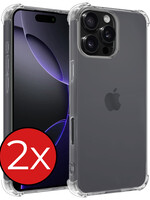 BTH BTH iPhone 16 Pro Max Hoesje Shockproof - Transparant - 2 PACK