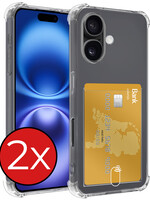 BTH BTH iPhone 16 Plus Hoesje Pashouder - 2 PACK