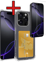 BTH BTH iPhone 16 Pro Max Hoesje Pashouder Met Screenprotector