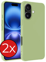 BTH BTH iPhone 16 Hoesje Siliconen - Groen - 2 PACK
