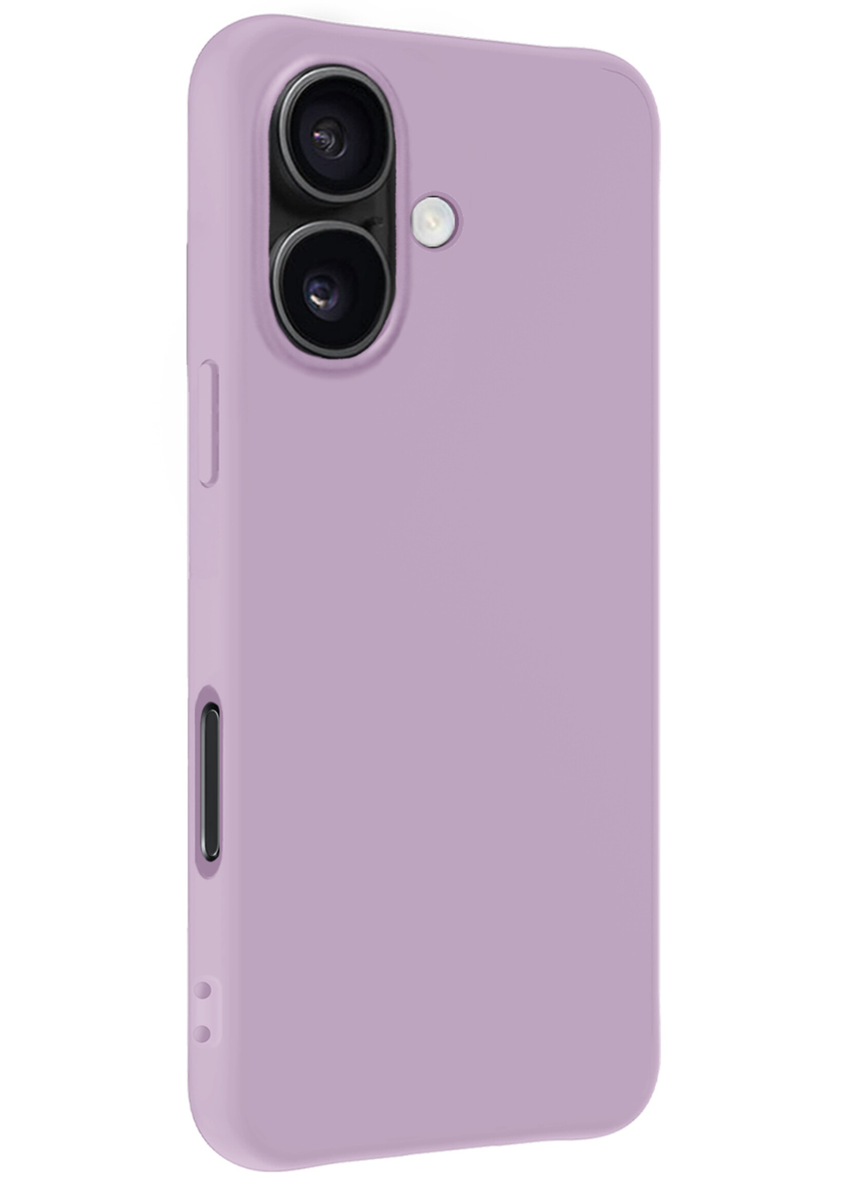 BTH Hoesje Geschikt voor iPhone 16 Hoesje Siliconen Case Hoes - Hoes Geschikt voor iPhone 16 Hoes Cover Case - Lila - 2 PACK