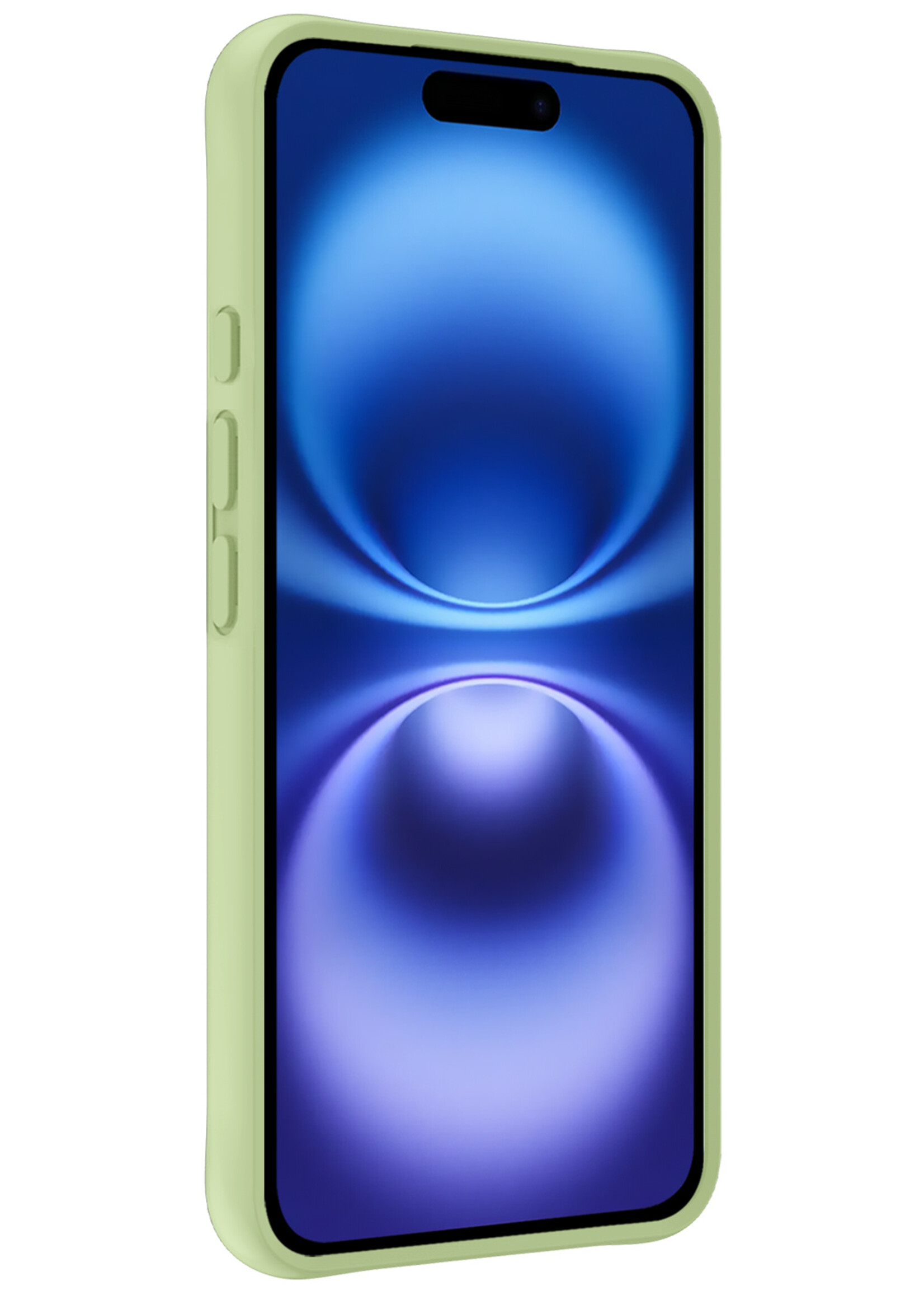 BTH Hoesje Geschikt voor iPhone 16 Hoesje Siliconen Case Hoes Met Screenprotector - Hoes Geschikt voor iPhone 16 Hoes Cover Case - Groen