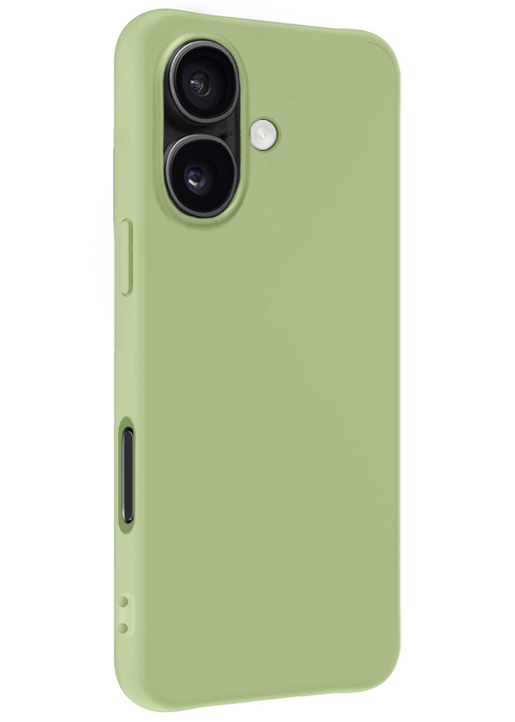 BTH Hoesje Geschikt voor iPhone 16 Hoesje Siliconen Case Hoes Met 2x Screenprotector - Hoes Geschikt voor iPhone 16 Hoes Cover Case - Groen